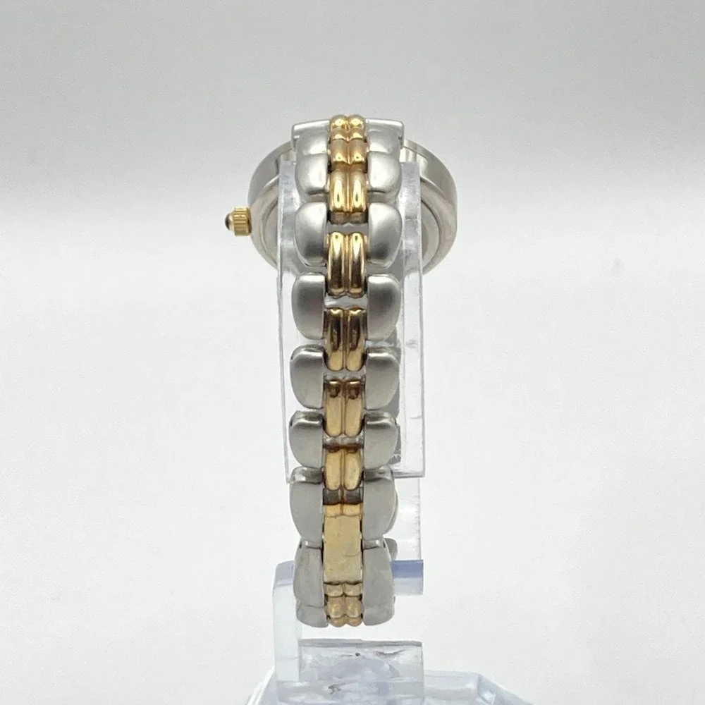 Valetta Women's Watch 25mm Matte Silver Gold Two Tone Crystals New Battery 6.5